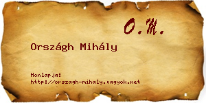 Országh Mihály névjegykártya