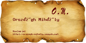 Országh Mihály névjegykártya