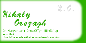mihaly orszagh business card